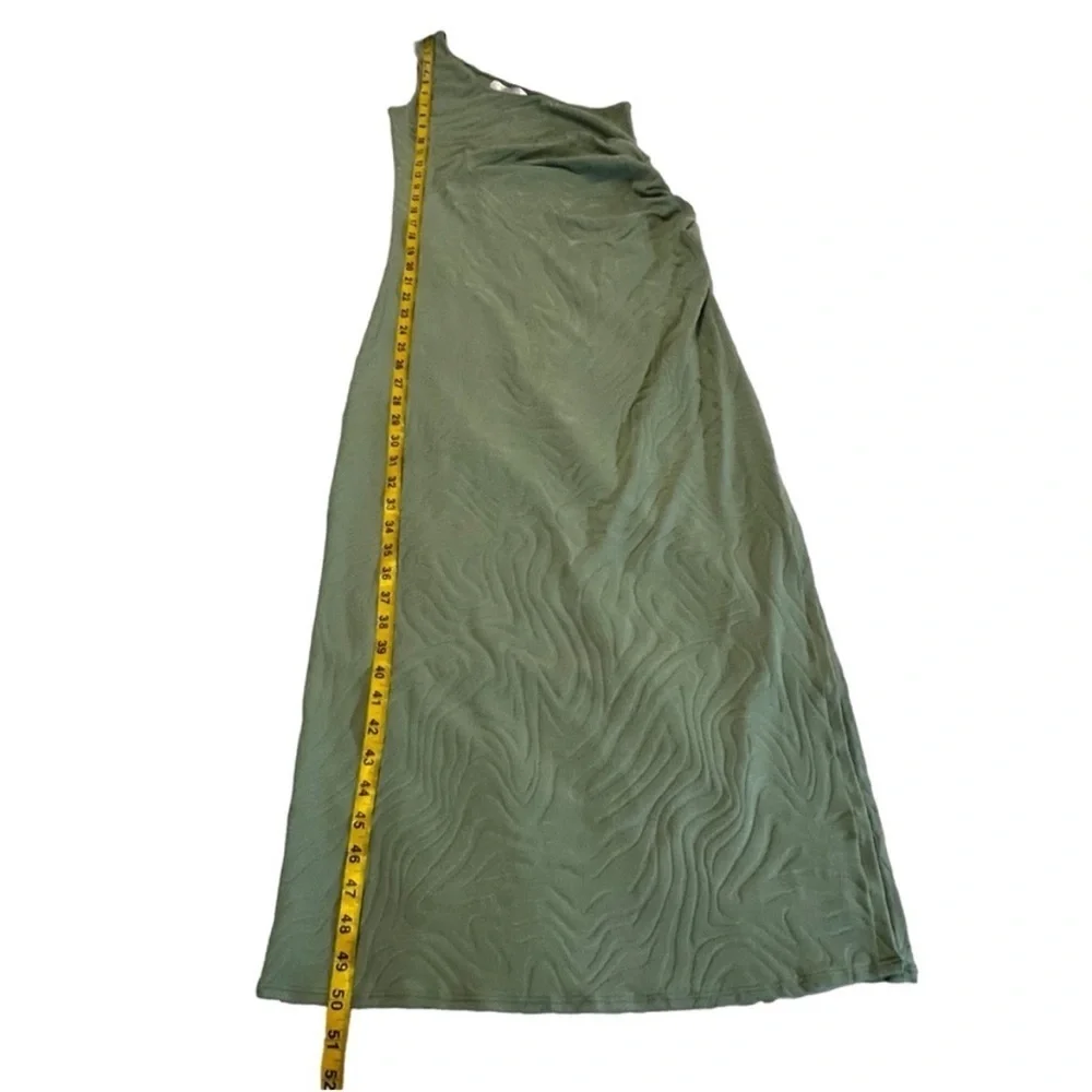 Seafolly One Shoulder Second Wave Midi Dress in Palm Green Textured Vacation M - Picture 9 of 16